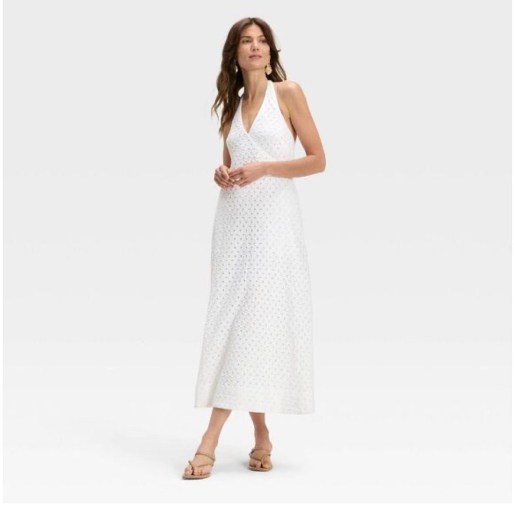 A New Day Eyelet Halter Dress